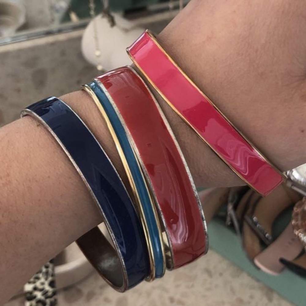 Kate Spade colorful bracelets.